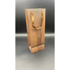 Пакет под бутылку "Wood present" 13*35*10см