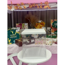 Коробка прозрачная 30*30*34см белая