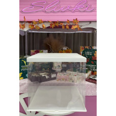 Коробка прозрачная 38*38*40см белая
