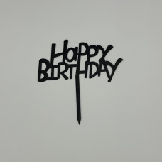 Топпер "Happy Birthday 5" черный, акрил Китай