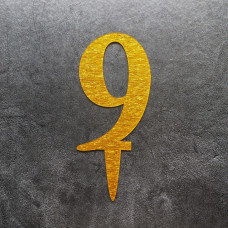 Топпер "9" акрил золото