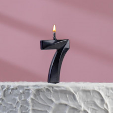 Свеча на шпажке "7" черная