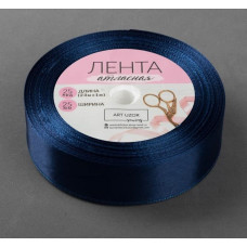 Лента атласная 25 мм №38 темно-синий