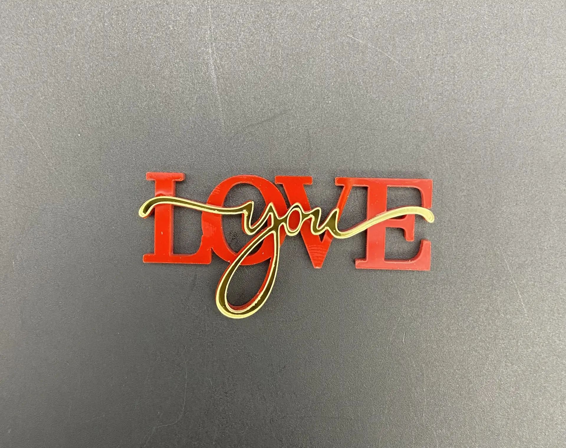 Топпер мини "Love you" акрил, золото