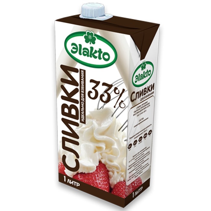 Сливки "Эlakto" ультрапастеризованные 33% 1л