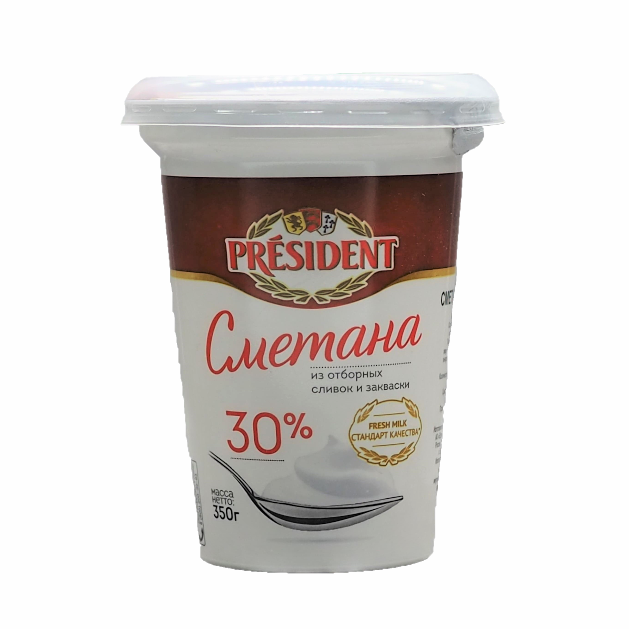 Сметана ПРЕЗИДЕНТ 30%, 350г