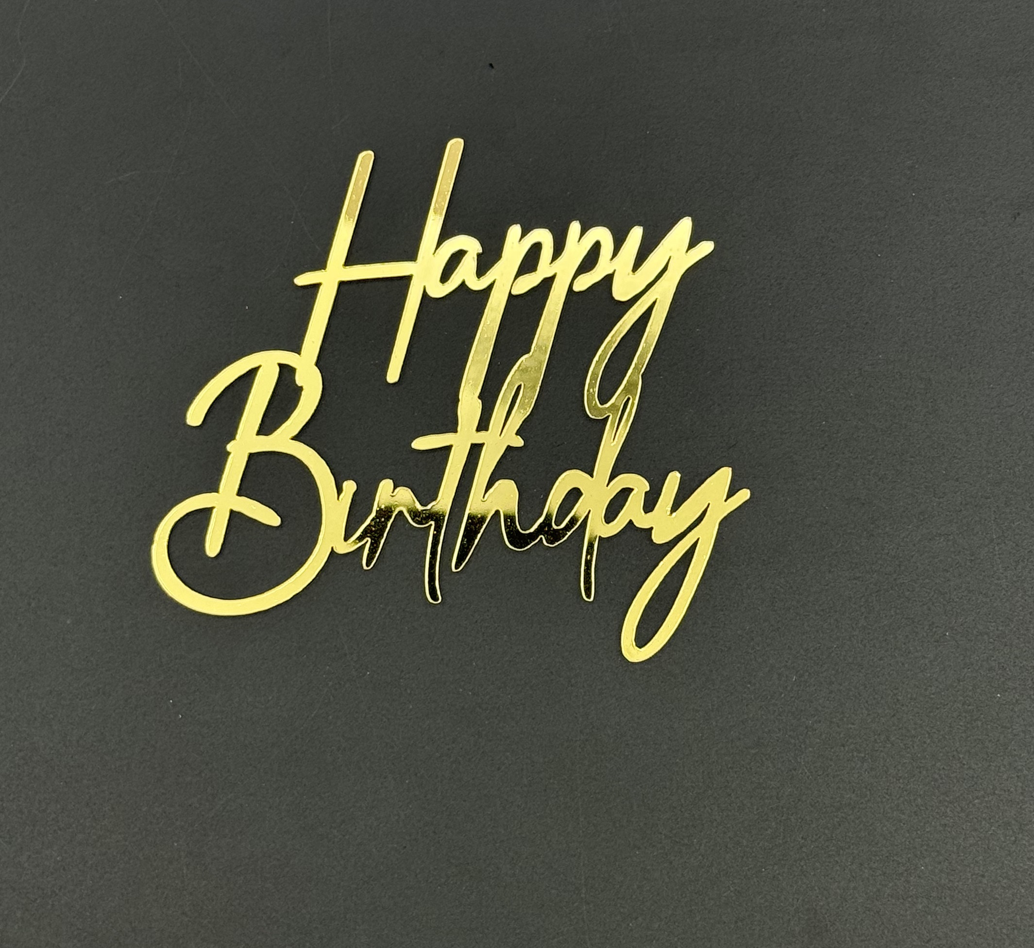 Топпер боковой "Happy Birthday 12" золото, акрил Китай 9см