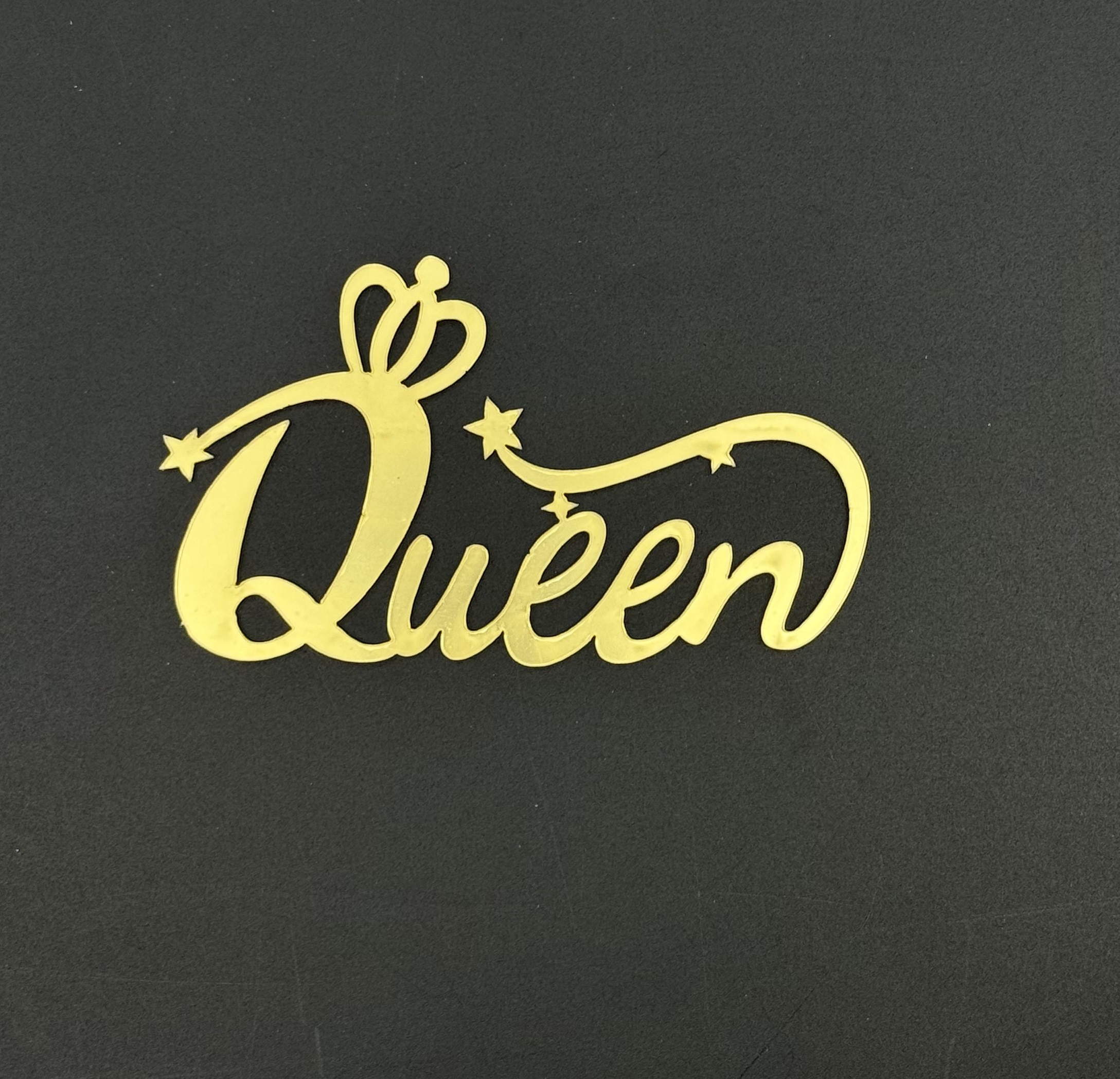 Топпер боковой "Queen" золото/серебро, акрил Китай 9см