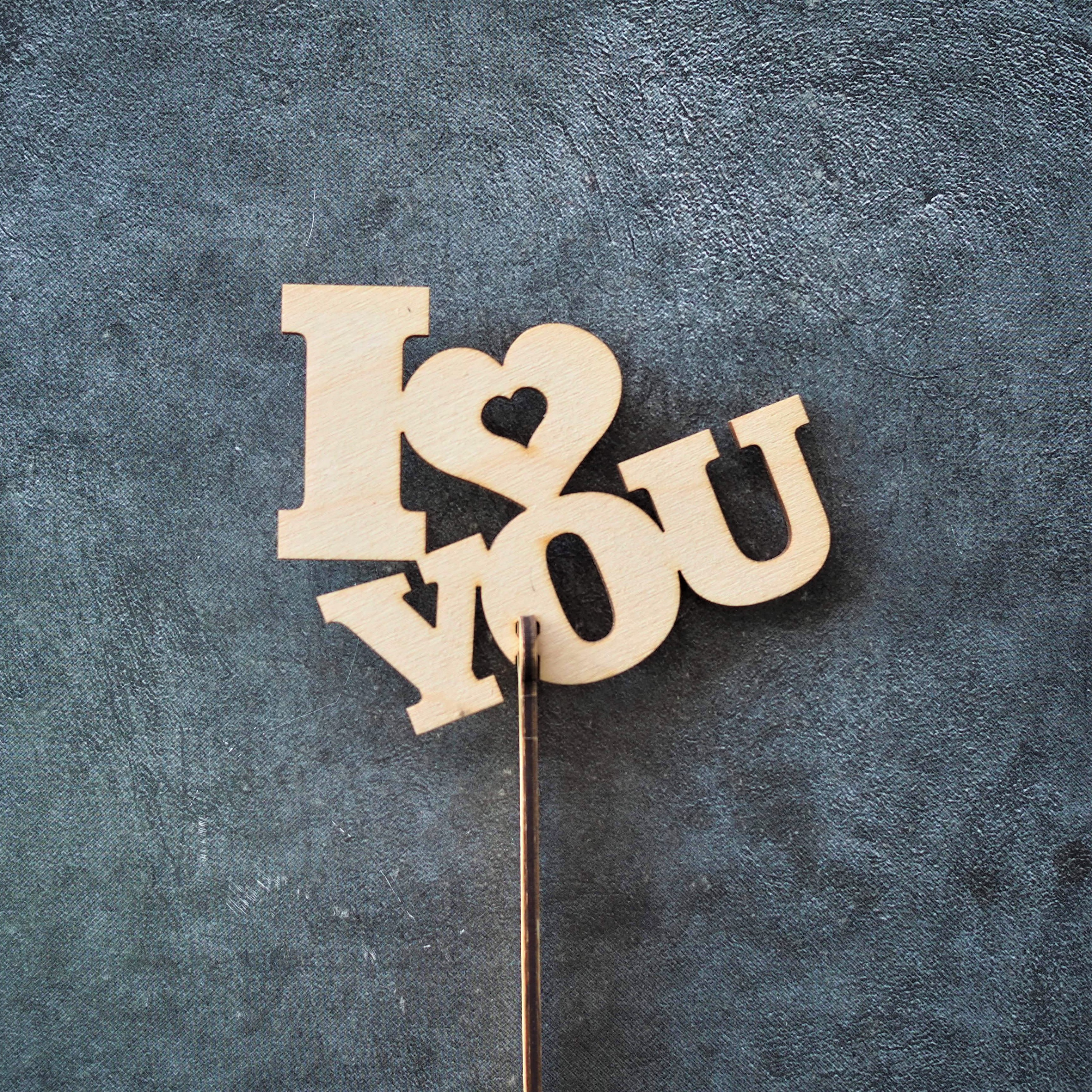 Топпер "I love you" деревянный