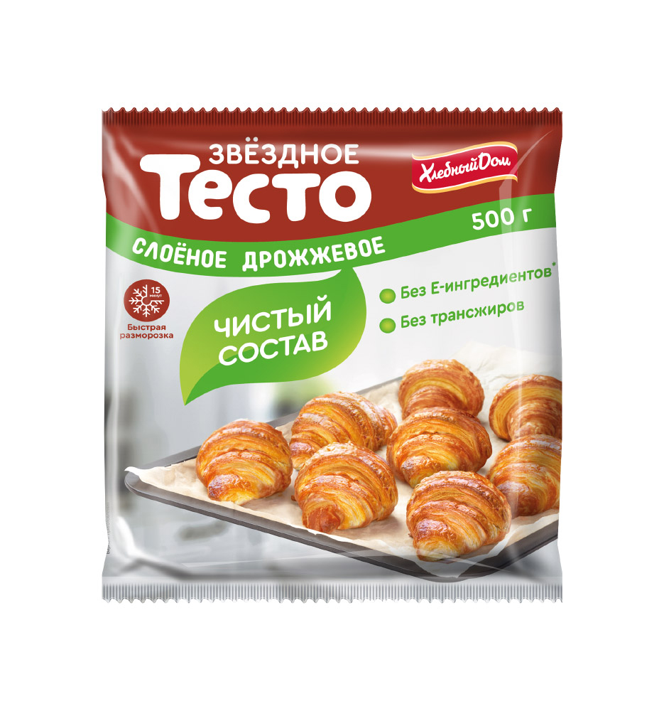 Тесто слоеное дрожжевое "Звездное" 500г
