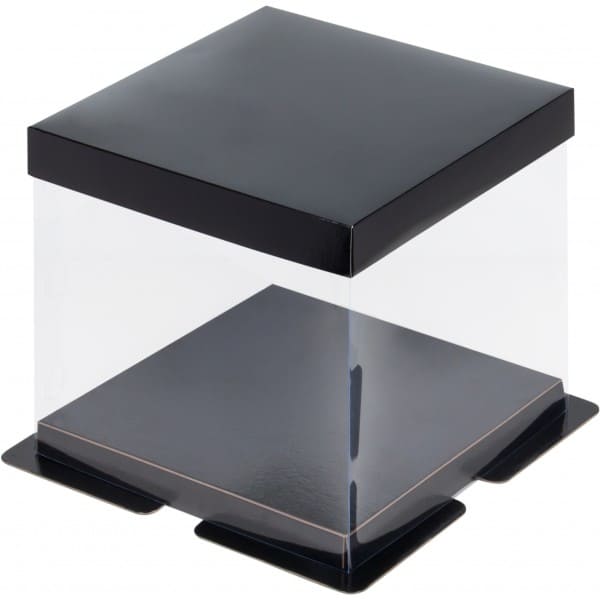Коробка прозрачная черная ПРЕМИУМ 30*30*28см
