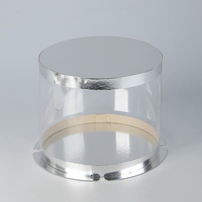 Коробка прозрачная серебро 15*21см